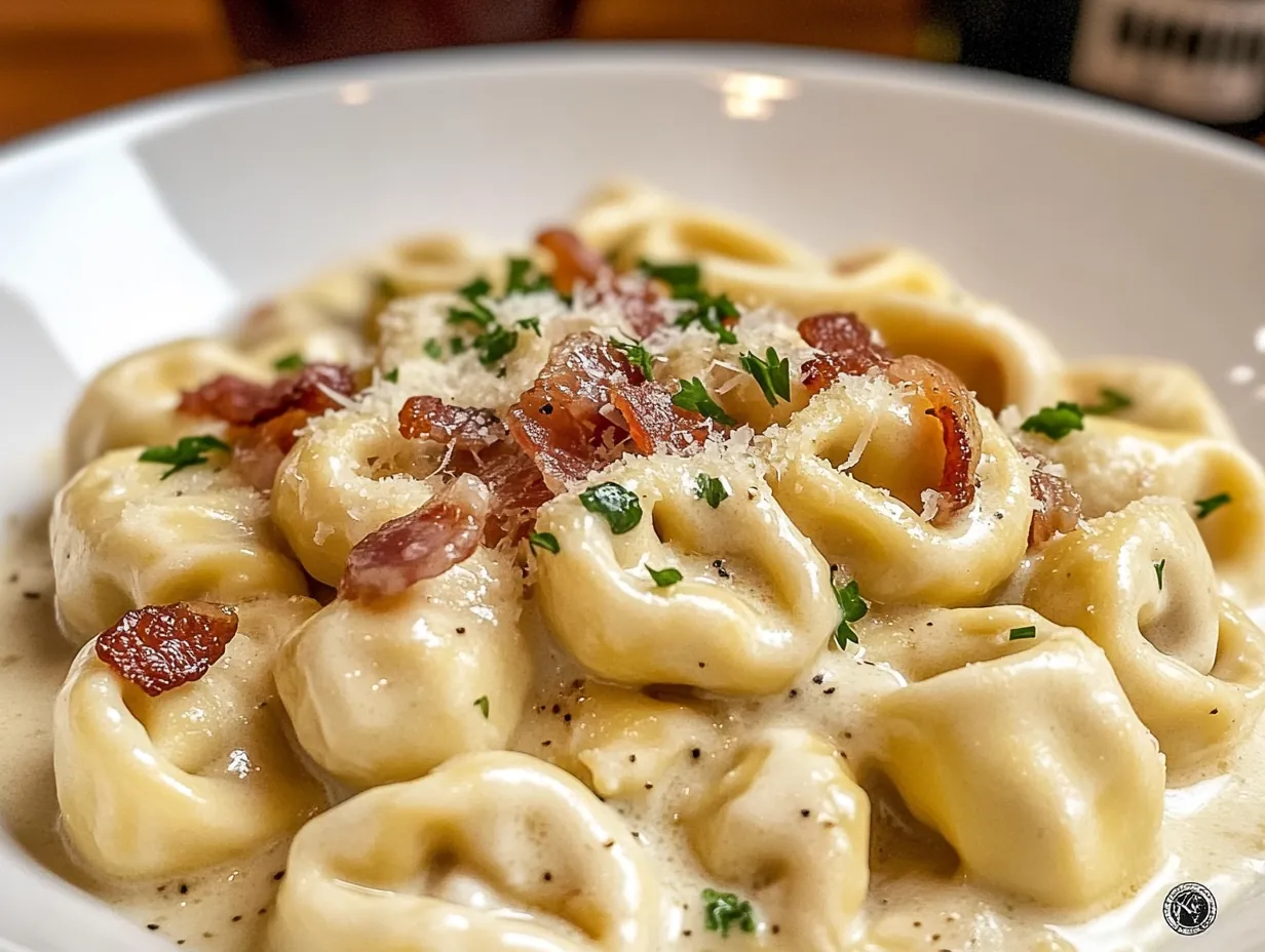 Creamy Tortellini Carbonara: 30-Minute Dinner Perfection! step by step