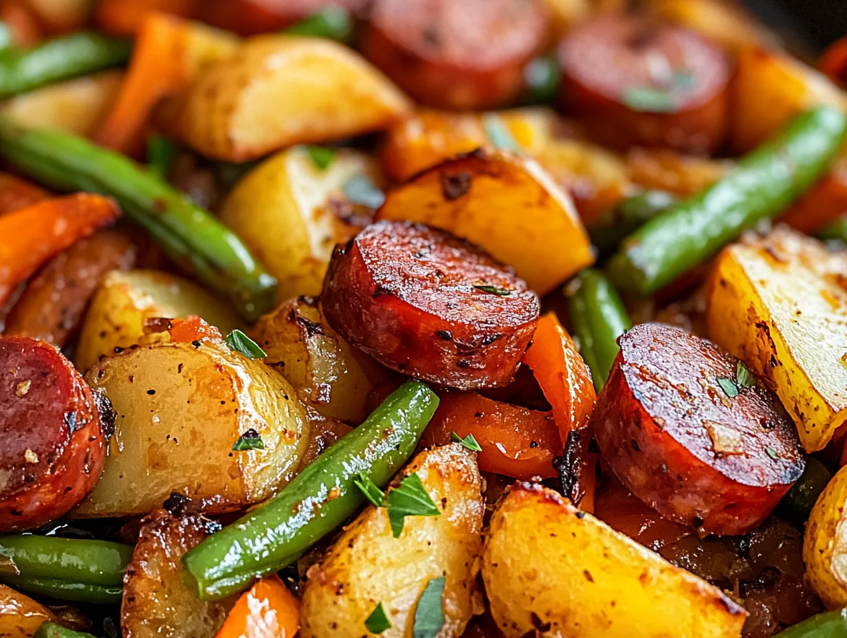 One Pan Kielbasa and Potatoes: Your New Weeknight Dinner Hero finished dish