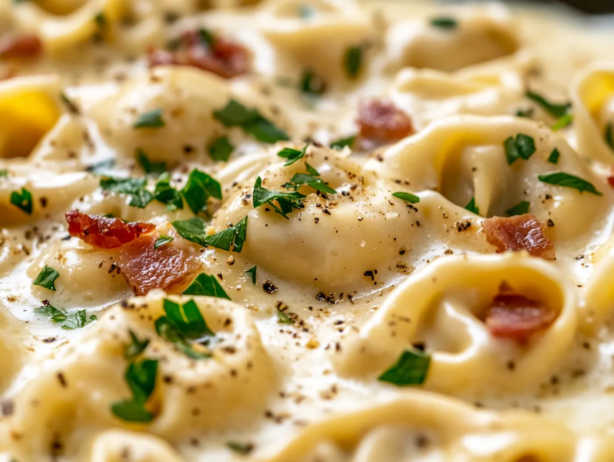 Quick & Creamy Tortellini Carbonara: Dinner in 30 Minutes! step by step