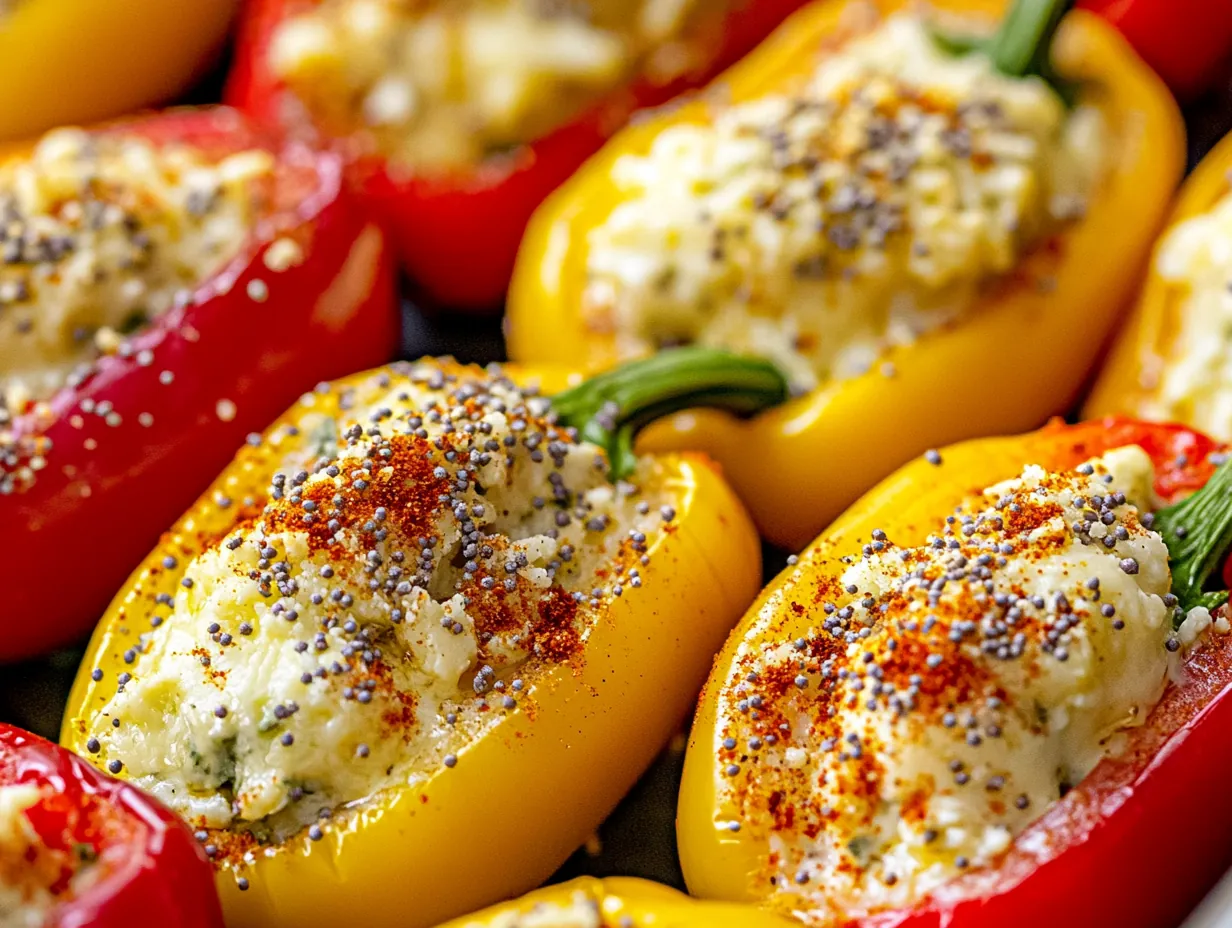 Whip Up These 5-Minute Protein Snack Cheese Stuffed Mini Peppers! step by step