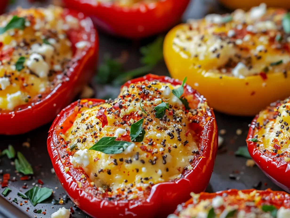 Whip Up These 5-Minute Protein Snack Cheese Stuffed Mini Peppers! finished dish