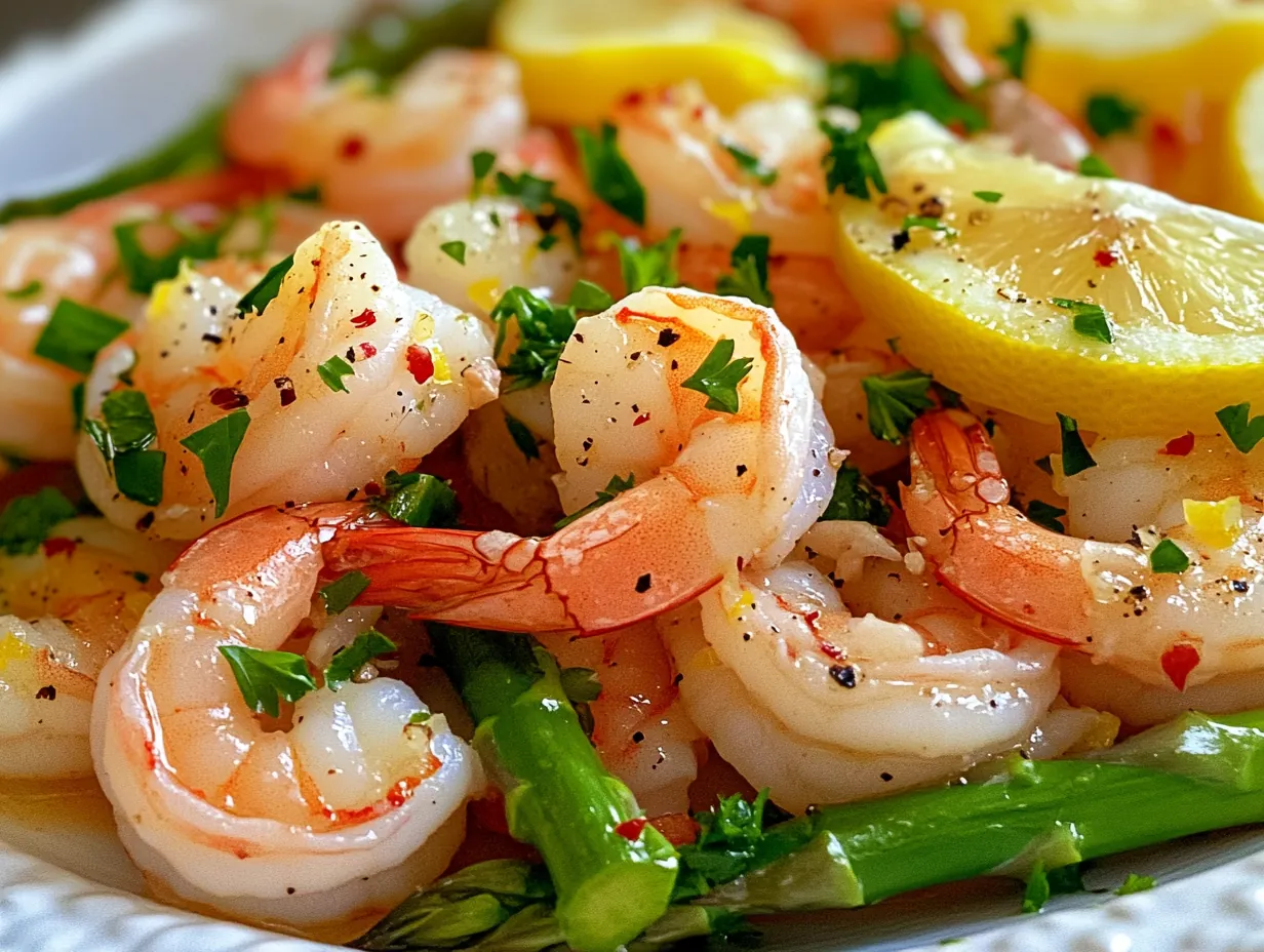 Zesty Lemon Garlic Shrimp and Asparagus: Your 20-Minute Dinner Hero finished dish